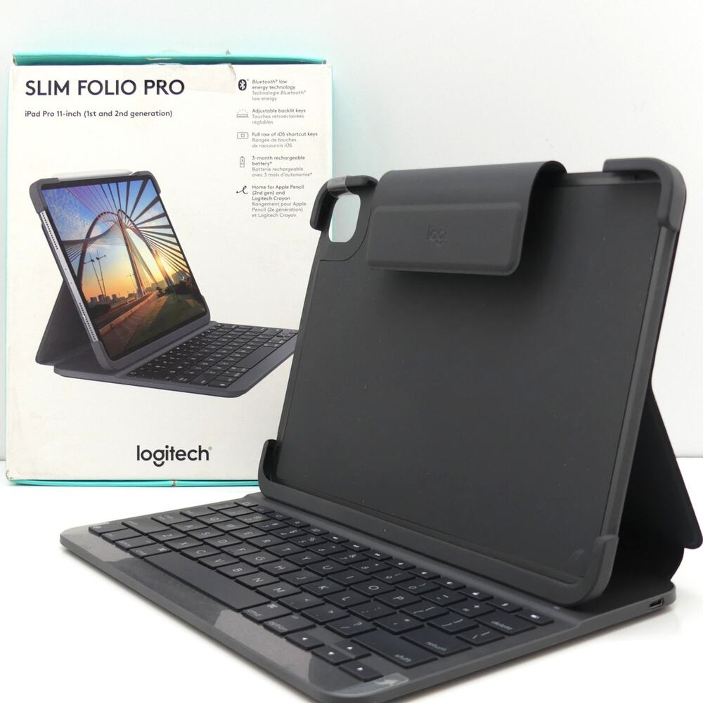 Logitech Slim Folio Pro Keyboard Case for iPad Pro 11" 1st & 2nd Gen Black